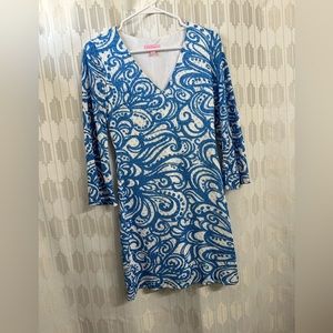 Lilly Pulitzer Blue Mesh Dress Size XS